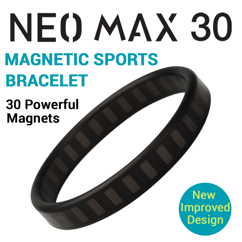 Neo Max 30 Charcoal Black - Sports Magnetic Bracelet.
